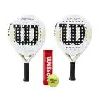 Wilson padel pakketilbud (2 x Wilson Optix V2 Lite + 1 x Wilson padel ball X3)