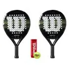 Wilson Optix V1 Black Padel Pakke – 2 Bat + 3 Bolde